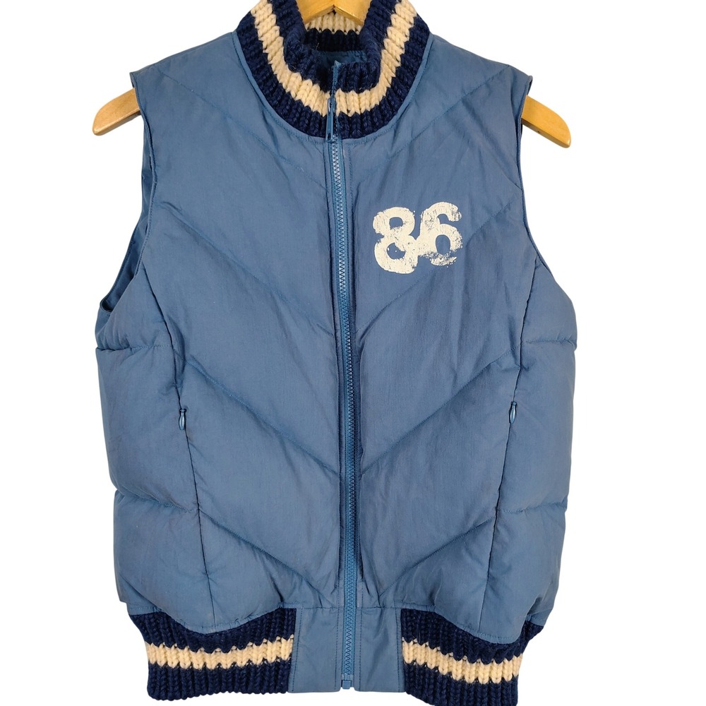 Victoria's Secret PINK Womens XS/S Puffer Vest Blue goose Down Fill Y2K Gorpcore